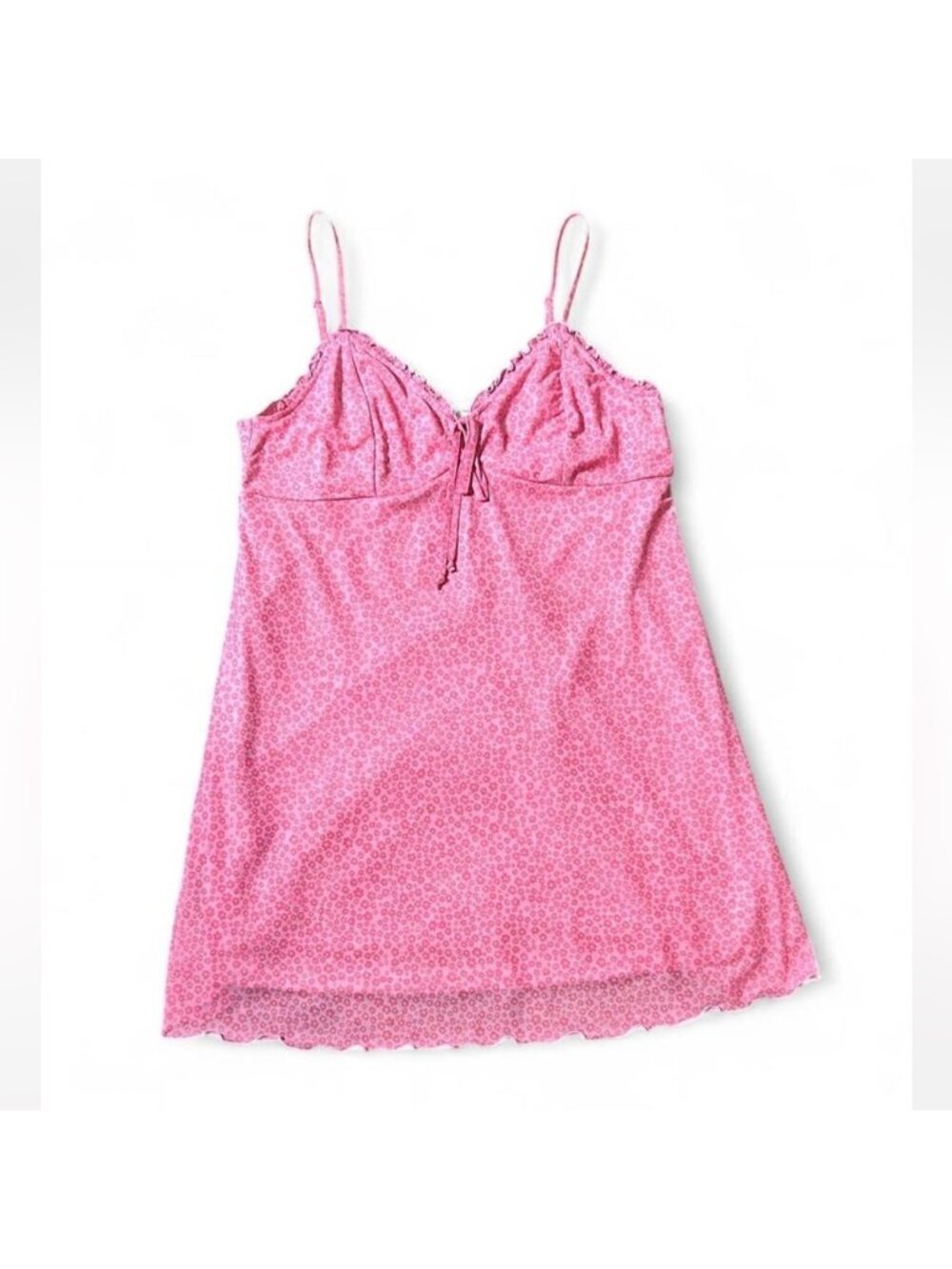 Babydoll Mini Mesh Dress in Pink